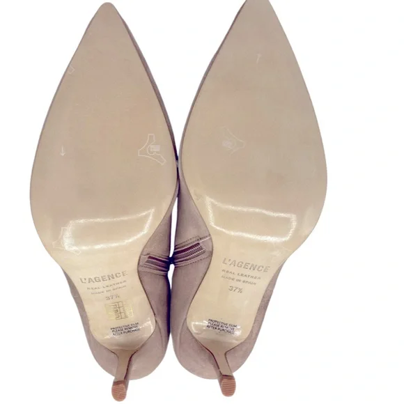 NIB L'Agence Aimee Beige Suede Ankle Boot - Sz 37.5 = US 7.5 - Picture 10 of 13